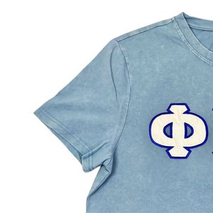 T-shirt en jean délavé vintage Phi Beta Sigma pour homme – Coupe confortable, tissu premium, vêtement de fraternité grecque, tenue décontractée - Product Image 4