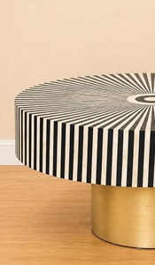 Table basse de luxe écologique moderne faite à la main avec incrustations en os, haute qualité pour la maison et le salon - Product Image 3