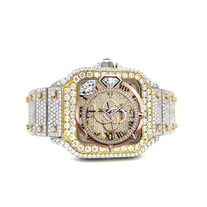 Reloj de Pulsera de Lujo con Diamantes Moissanite para Hombre, con Incrustaciones Completas de Piedras - Product Image 1