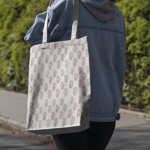 Sac fourre-tout en coton imprimé à la main classique indien de Jaipur, fabriqué pour des sacs latéraux imprimés à la main durables - Product Image 5