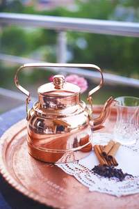 Vintage Hammered Copper <b>Teapot</b> Tea Kettle for Kitchen Serving Herbal Tea Coffee Serving - Product Image 2