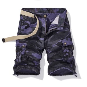 Fashion Men Formal High Waist Knitted Breathable Worsted Zipper Overalls <b>Camouflage</b> <b>Cargo</b> Shorts - Product Image 5