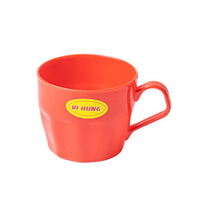 Vaso de plástico a rayas de 190 ml con asa – Taza reutilizable para beber - Product Image 2