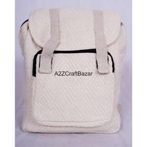 Sac à dos artisanal unisexe de taille moyenne en toile 100% coton, léger, vintage, 20L, avec fermeture à glissière et boucle, idéal pour la natation et le camping - Product Image 2