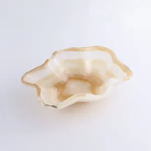 Bol de service irrégulier en onyx miel, résistant au feu, pour cuisine moderne, salle à manger, villa, revêtement mural de salon en onyx - Product Image 5