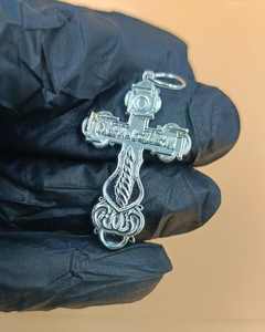 Grand Crucifix Pectoral Chrétien, Pendentif Mère de Dieu Pokrov, Pendentif en Argent Massif 925, Pendentif Croix de Prière de la Foi Chrétienne - Product Image 2