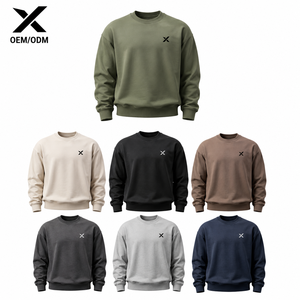 Sweat-shirt à col rond pour homme X Sports City, couleur unie, design minimaliste, 100% coton, tissu French Terry, coupe classique, vêtements d'automne, OEM ODM - Product Image 1