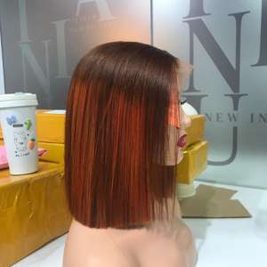 Article chaud perruque de cheveux vierges 10 ''Ombre Orange 10 à 30 pouces cheveux humains cheveux soyeux, 100% cheveux humains vietnamiens, extension de cheveux - Product Image 4