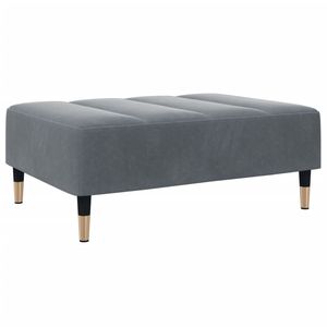 Poggiapiedi in Velluto Grigio Scuro 100% Poliestere, Design Compatto con Compensato e Schiuma, Sgabelli e Pouf Eleganti - Product Image 2