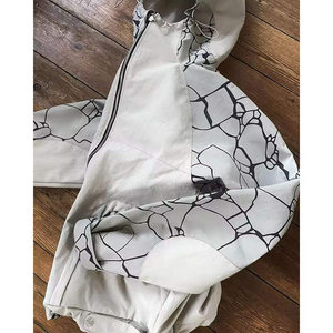 Unisex Hooded Windbreaker <b>Jacket</b> With Crack Printing Pattern Full Sleeve Zipper <b>Fly</b> Lightweight Polyester Streetwear Spring - Product Image 3