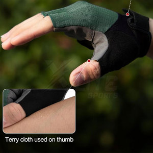 Comfortable Fit Half Finger Racing Cycling <b>Gloves</b> Hook Loop Closure Durable Breathable Neoprene/Leather Strong Grip Flexible - Product Image 4