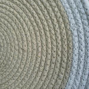Set de table rond en coton beige avec bordure blanche pour table à manger - Product Image 6