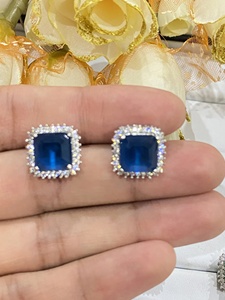 ต่างหูห่วงทรงกลมประดับเพชร CZ ชุบทองคำขาว 14K ทองเหลืองเคลือบทองคำขาว ได้รับการรับรองจาก IGI เครื่องประดับวินเทจสำหรับงานปาร์ตี้ มีหลายสี เป็นของขวัญสำหรับเธอ - Product Image 3