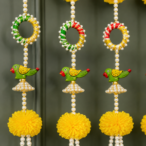 Guirnalda de Flores Artificiales con Perlas y Rosas Rosadas, Decoración de Pared para Bodas, Diwali y Hogar - Product Image 3