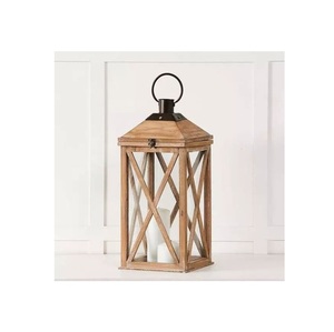 Customised Large Eco-Friendly Mango Wood <b>Hurricane</b> Handmade <b>Lantern</b> Home Decoration Christmas Garden High Quality Letterpress - Product Image 2