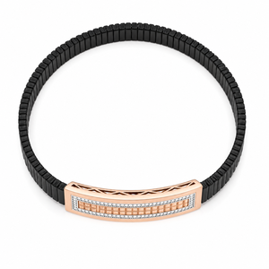 18KT Gold <b>Black</b> Ceramic Diamond Frame Bracelet for Men High <b>Polish</b> Geometric Luxury Wedding Party Daily Wear Gift Jewelry - Product Image 4