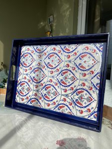 Luxury Durable Eco-Friendly Polished Solid Wooden Handcrafted Rectangle <b>Serving</b> <b>Tray</b> <b>Handles</b> Coffee Table Party Wedding Birthday - Product Image 3