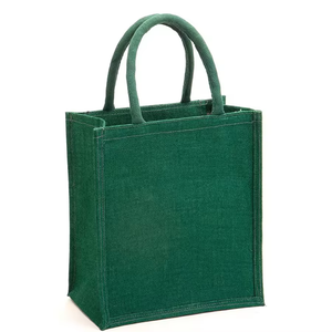 Reusable Eco Jute Tote Lunch <b>Bag</b> <b>Long</b> Rope Handles Medium Size Shoulder Closure Multiple Patterns Grocery Office Tiffin Use West - Product Image 3