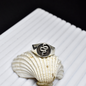 Wholesale <b>Snake</b> Signet <b>Ring</b> 925 Sterling Silver Handmade Serpent Symbol Oxidized <b>Men</b> Vintage Gothic Party Statement Jewelry - Product Image 5