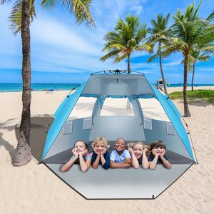 Tenda da Spiaggia Blu YJ a Montaggio Rapido in Tessuto Oxford con Palo in Fibra di Vetro per Campeggio - Product Image 2
