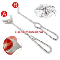 Rétracteur chirurgical dentaire incurvé Bisons International en acier inoxydable, orthopédique, pour tissus mous, certifié CE Classe I