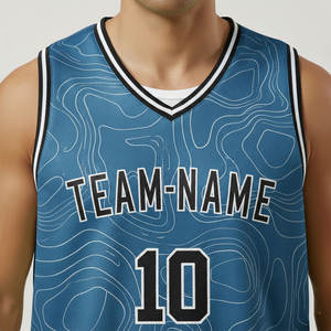 Ensemble d'uniformes de basketball 100 % polyester de qualité supérieure avec nom d'équipe personnalisé, design imprimé appliqué, sur mesure, nouveau design - Product Image 4