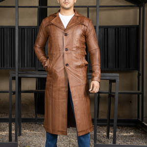 Abrigo de Cuero para Hombre al por Mayor, Chaqueta de Cuero Genuino Elegante, Ropa de Invierno de la Mejor Calidad, Fabricación a Granel con Logotipo Personalizado - Product Image 4