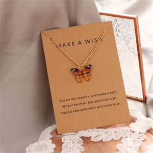 Hot Sale Lab Created Fashion Card Resin <b>Cross</b> <b>Chain</b> Pendant Necklace Alloy Bohemian Enamel Butterfly Trendy Women Daily Life - Product Image 3