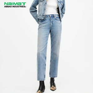 Jeans de Mezclilla de Pierna Recta y Cintura Alta para Mujer, Pantalones Casuales de Algodón Lavado a la Piedra, Estilo Primavera - Product Image 4