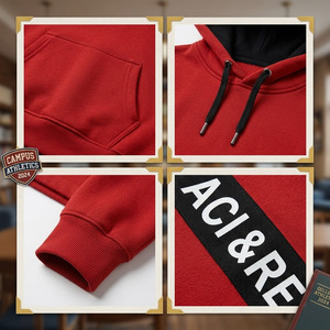 Novedad: Sudadera con capucha de punto casual para mujer, estilo crop top, con logo frontal, 100% algodón, anti-bolitas, para invierno, MOQ bajo. - Product Image 5