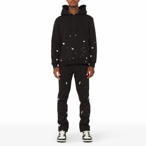 2025 Custom Streetwear Premium Quality Bulk Quantity Quick Dry Sporty Autumn <b>Men</b> <b>Flare</b> Tracksuit Regular Fit Fleece Polyester - Product Image 1