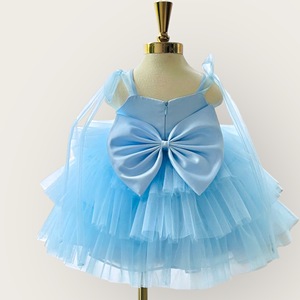 Robe de princesse courte en maille avec nœud pour filles de 12 ans de haute qualité OEM/ODM Compétitions de fêtes d'été Prix compétitif au Vietnam - Product Image 5