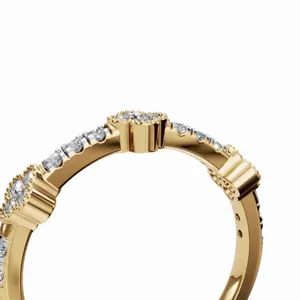 Anillo de Eternidad Floral Heaven Diamond Apilable de 22 Piezas, con Diamantes Cultivados en Laboratorio, Corte Redondo, Oro Amarillo, Anillo de Lujo para Mujer - Product Image 3