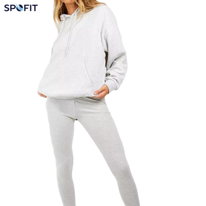 Ensemble de survêtement à capuche violet pour femme SPOFIT, manches longues, coupe décontractée, couleur unie, avec cordon de serrage et poches, idéal pour l'automne - Product Image 6