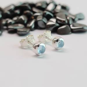 Natural Blue Topaz <b>Stud</b> <b>Earrings</b> 925 Sterling <b>Silver</b> Handmade Gemstone Jewelry <b>Stud</b> <b>Earrings</b> Women - Product Image 4