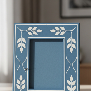 Cadre photo en os bleu incrusté, décoration d'intérieur de luxe faite à la main - Product Image 5
