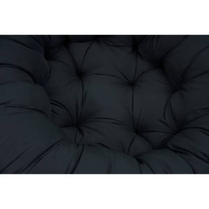 Silla Papasan redonda para interiores/exteriores con cojín de mechones gruesos y base giratoria de ratán - Product Image 5