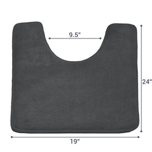 Tapis de bain moderne antidérapant rectangulaire en microfibre gris pour salle de bain et toilettes - Product Image 2