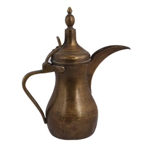 Cafetière arabe traditionnelle Dallah avec couvercle, bec courbé et poignée - Product Image 5