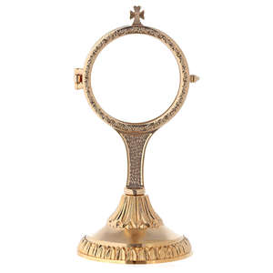 Monstrance en laiton abordable, élégante et sacrée pour la prière, la décoration de chapelle et les services religieux - Product Image 2