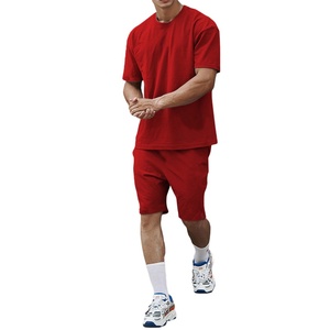 Ensemble de survêtement 2 pièces pour homme en molleton 100 % coton délavé, respirant, avec logo personnalisé, idéal pour l'été – Vente en gros - Product Image 3