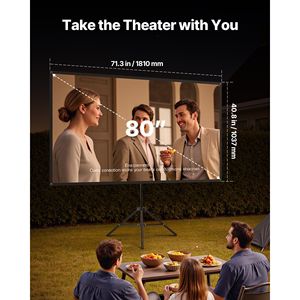 Schermo per proiettore portatile senza rughe da 80 pollici a 160 gradi 4K HD con schermo esterno esterno per interni 16:9 borsa per il trasporto di film - Product Image 2