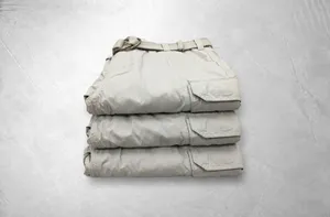 กางเกงคาร์โก้สีเบจเทาอ่อน ไซส์ EU 40 พร้อมเข็มขัดทอแบบวงแหวนคู่ สำหรับฤดูร้อน - Product Image 3