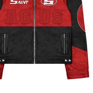 Veste en cuir unisexe de style nouveau, design de course premium, coupe-vent, respirante, écologique, streetwear, veste de moto pour adultes - Product Image 5