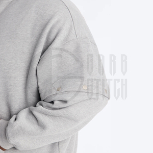 Ensemble de survêtement premium 2-en-1 avec sweat à capuche, coupe oversize, en molleton de coton épais 450 GSM, manches détachables, personnalisable OEM - Product Image 5