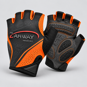 Durable Cycling Gloves Breathable Stretch Fabric Comfortable Fit Shock Absorbing Padded Palm Anti Slip Grip For Road Cycling - Product Image 5