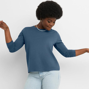 T-shirts à manches longues pour femmes de haute qualité, écologiques, design personnalisé, premium - Légers, 100% coton, coupe ajustée, respirants, unis - Product Image 5