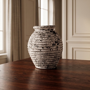 Home Basket Bali Rustic <b>Ceramic</b> Clay Tabletop <b>Vase</b> On-glazed Matte Finish Handmade 8-16 Inches Wide 8-12in Flower Pot - Product Image 2