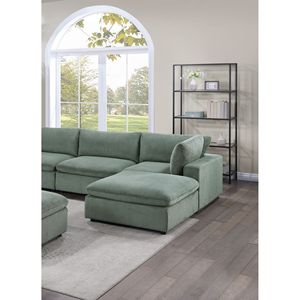 Colore salvia 8 pezzo tappezzeria di velluto a coste Set componibile componibile 3x cunei angolari 3x poltrone senza braccia 2x Set da soggiorno - Product Image 2