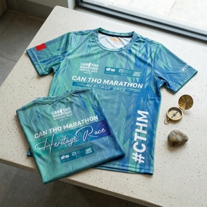 T-shirt de course sublimé personnalisé pour le marathon Can Tho Heritage Race – Vêtement de sport léger pour la course Cantho - Product Image 1